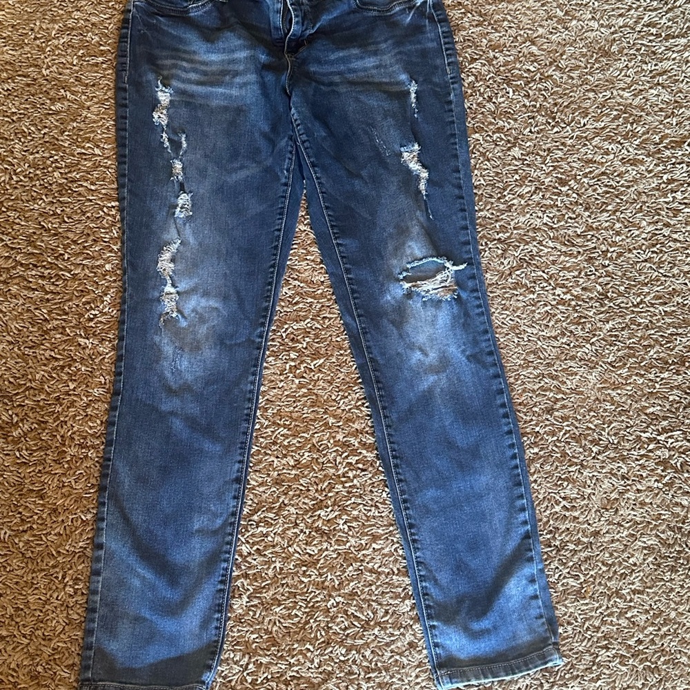 Women's Blue Distressed Jeans